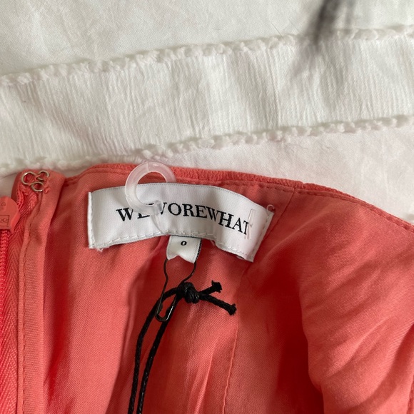 Weworewhat Puff Sleeve Midi Dress in Coral Size 0 - Picture 7 of 10